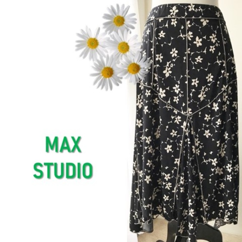 MAX STUDIO flirty / flouncy black and white skirt